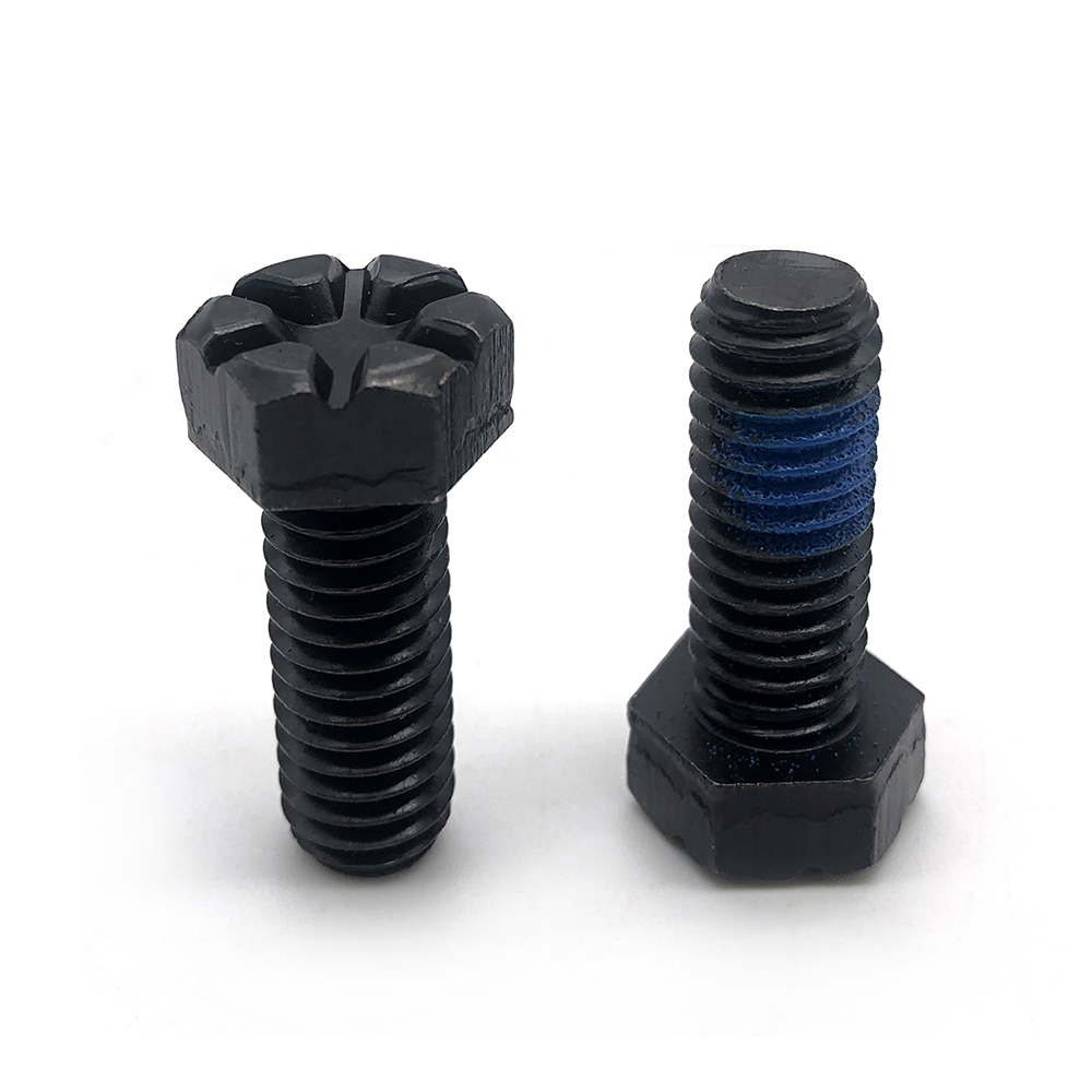 定制高強度發(fā)黑開槽六角頭螺栓