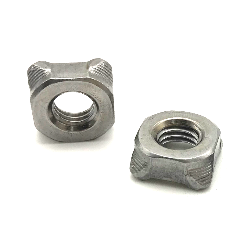 四方焊接螺帽 碳鋼本色四角電焊螺帽 方形臺階電焊螺母