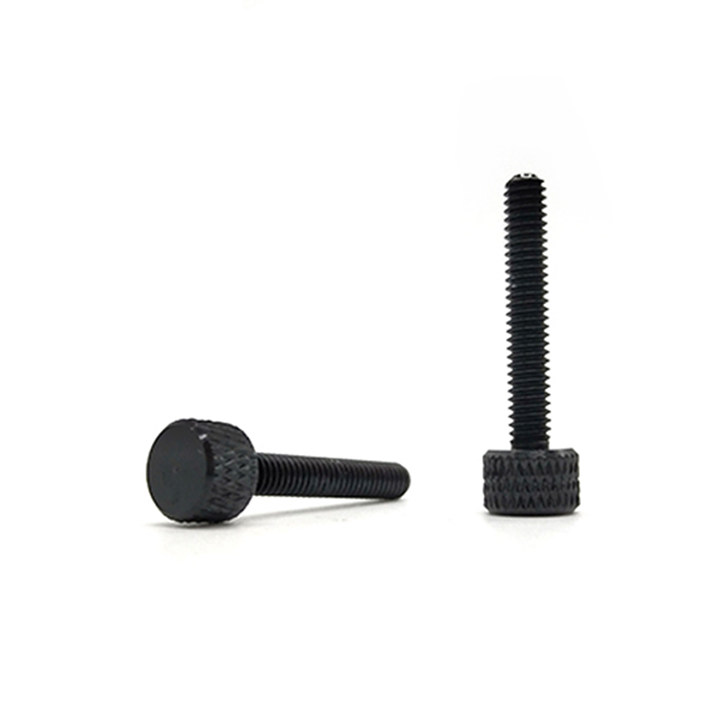 鐵黑色圓形手擰螺絲網格單頭滾花小平頭手扭螺絲釘M2M2.5M3M4M5M6