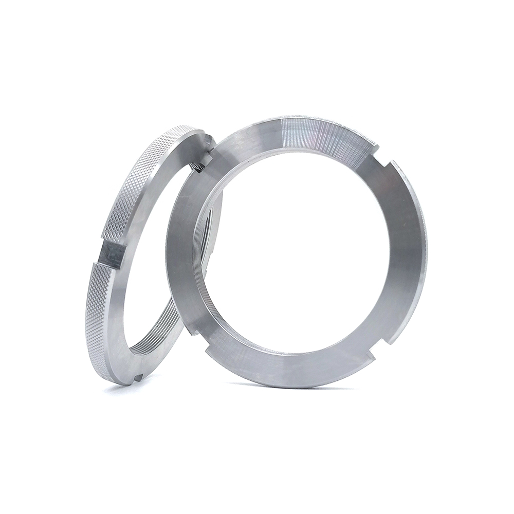 304不銹鋼圓螺母GB812開槽圓螺母軸承鎖緊精密滾花圓螺帽M10~M100