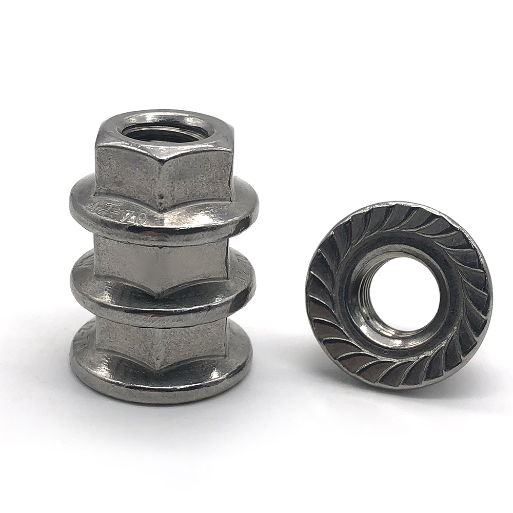 工廠生產(chǎn)不銹鋼螺母 外六角法蘭螺母 防滑螺母 本色六角螺母 定制非標螺母