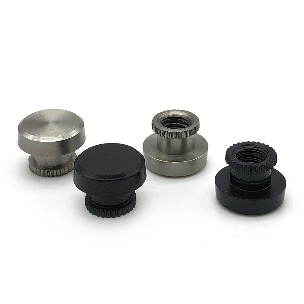 GB806高頭滾花螺母碳鋼藍白鋅臺階滾齒高螺帽鍍鎳手擰調節羅母