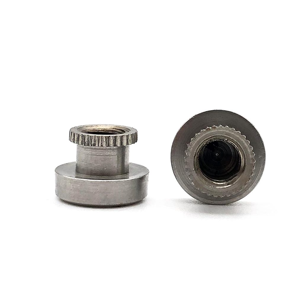 GB806高頭滾花螺母碳鋼藍白鋅臺階滾齒高螺帽鍍鎳手擰調節羅母